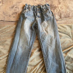 Junior's Paperbag Waist Mom Jeans